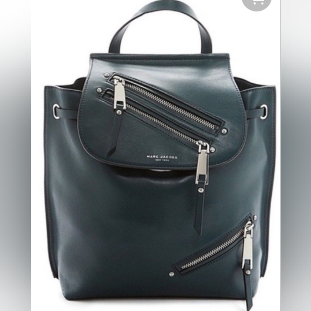 Marc Jacobs Medium Leather Zip Backpack Cypress T… - image 1